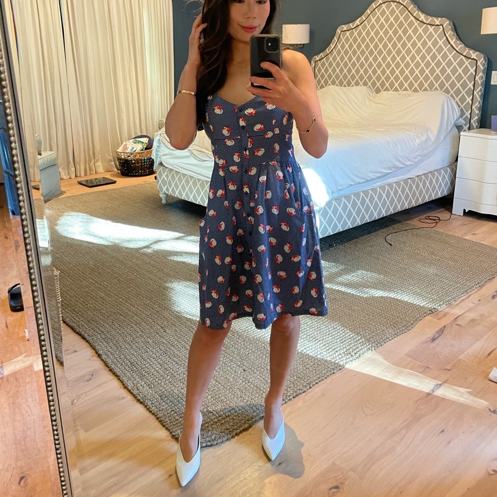 [SOLD] HI There By Karen Walker Anthropologie Strawberry Cotton Dress